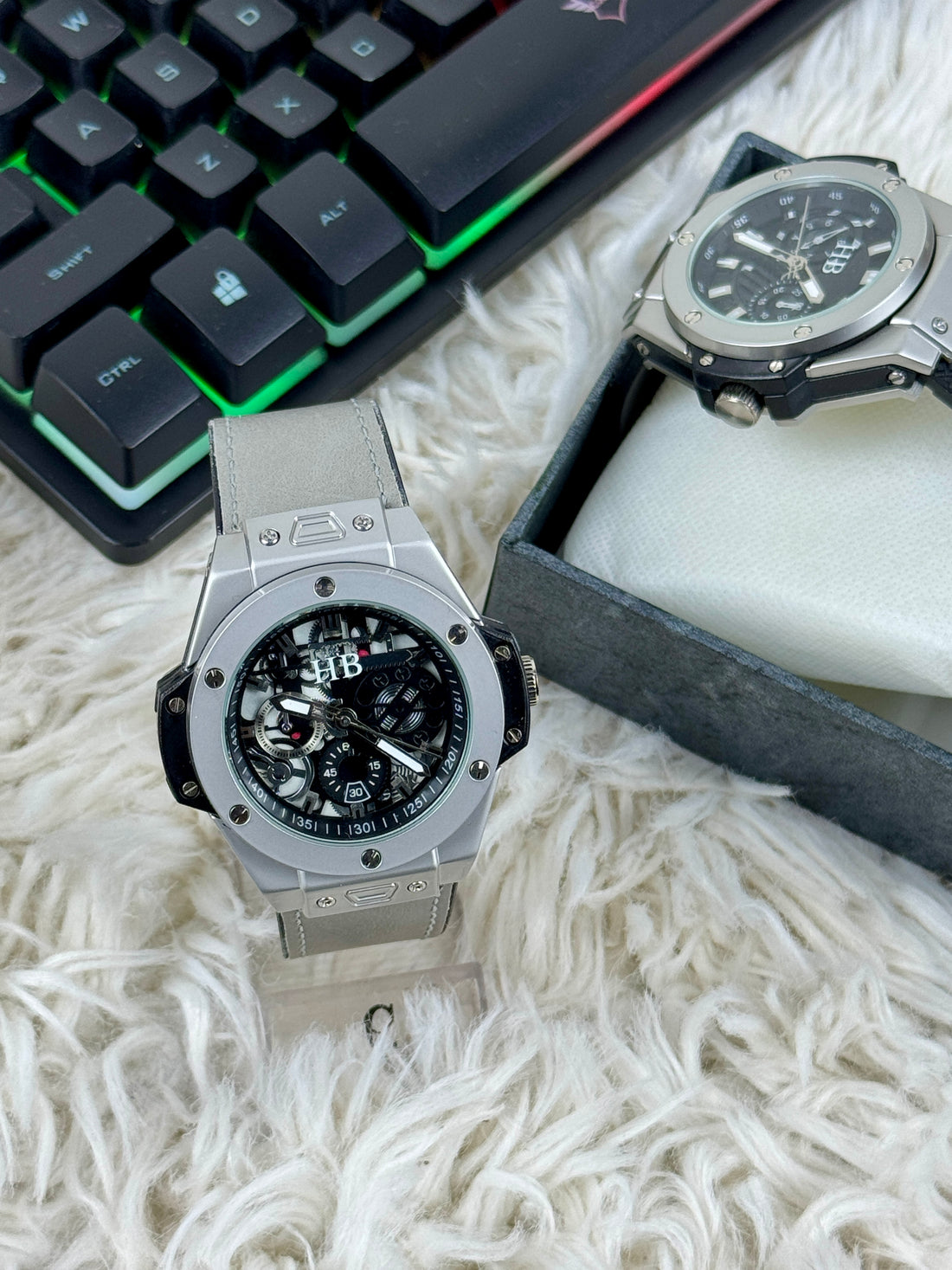 HB - Branded Model (Gray Strap Silver Case Inner Black)