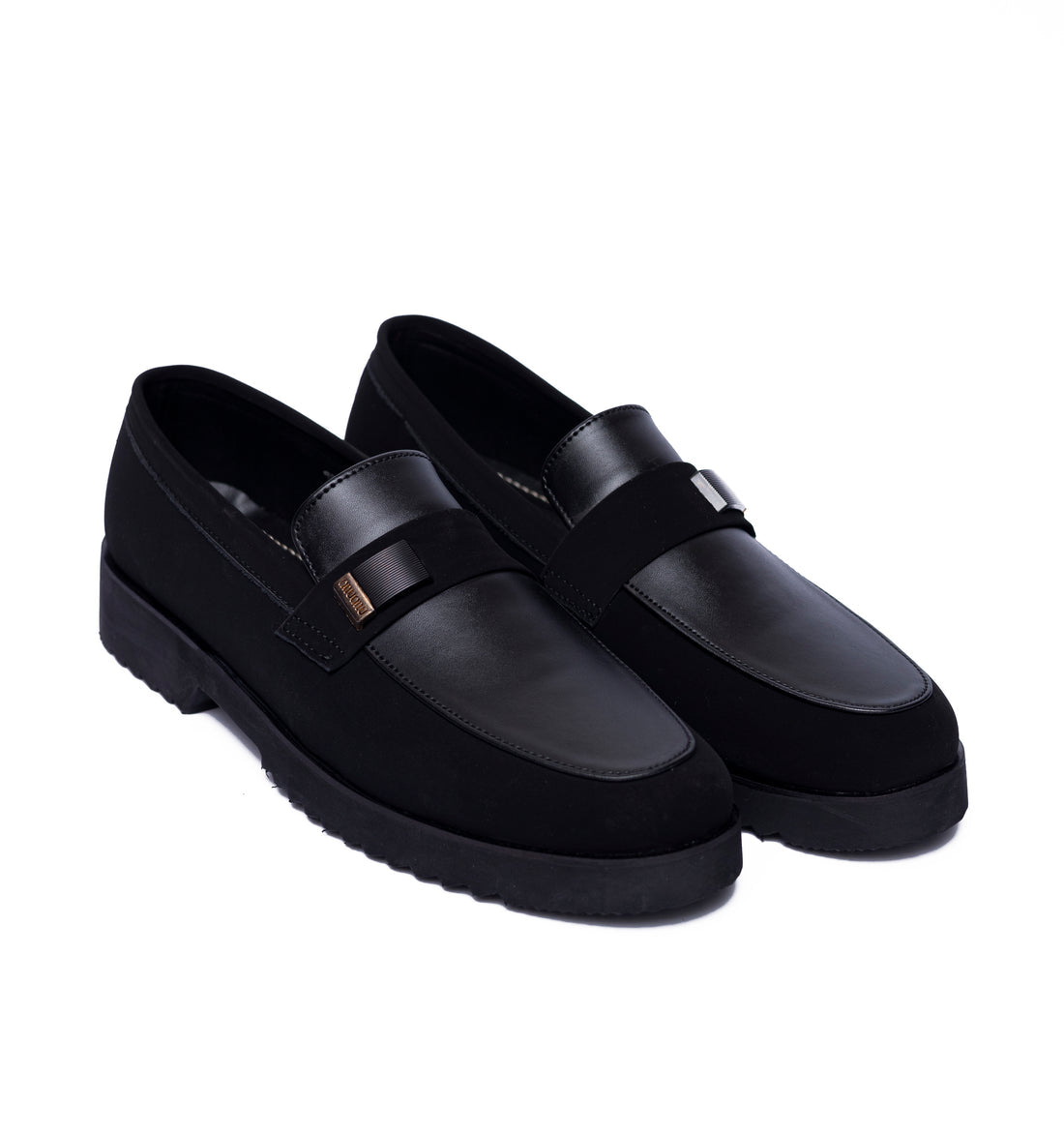 Black Suede Side Buckle High Sole